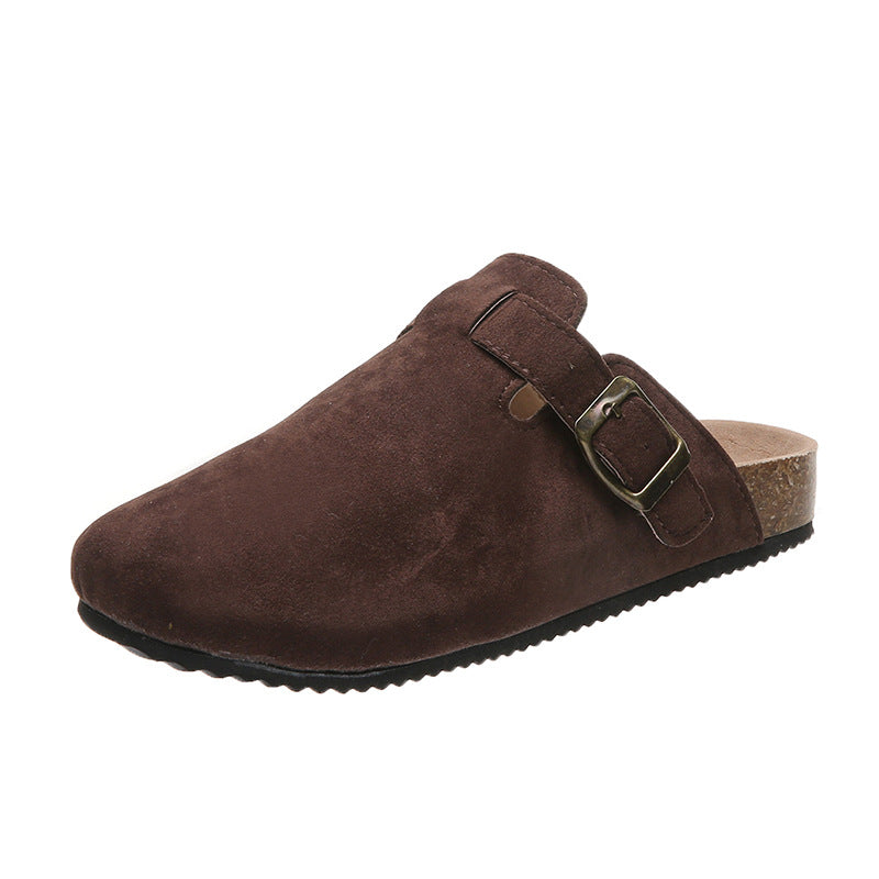 OrthoCare Women’s Suede Clog Sandals – Adjustable Buckle Comfort Slides