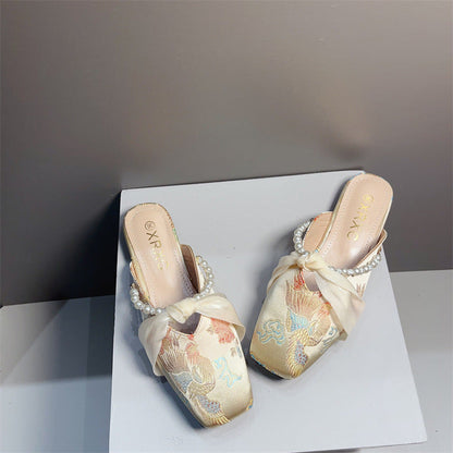 OrthoCare Embroidered Slipper - Square Toe Comfort