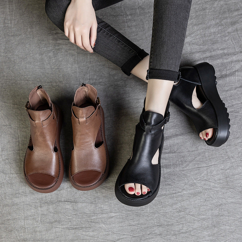 OrthoCare Peep-Toe Ankle Boot Sandals