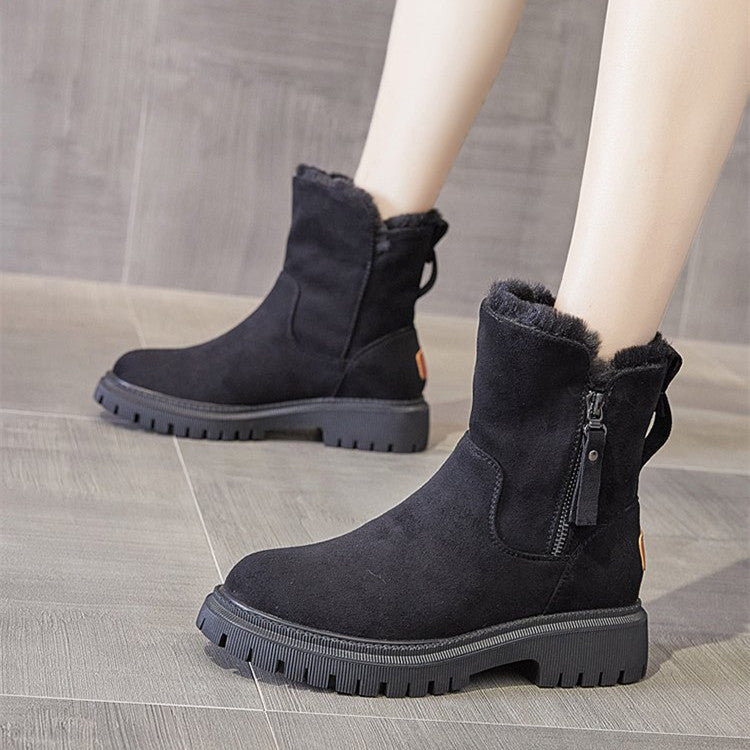 Renee | Orthopedic Side-Zip Fur Suede Chunky Winter Boots