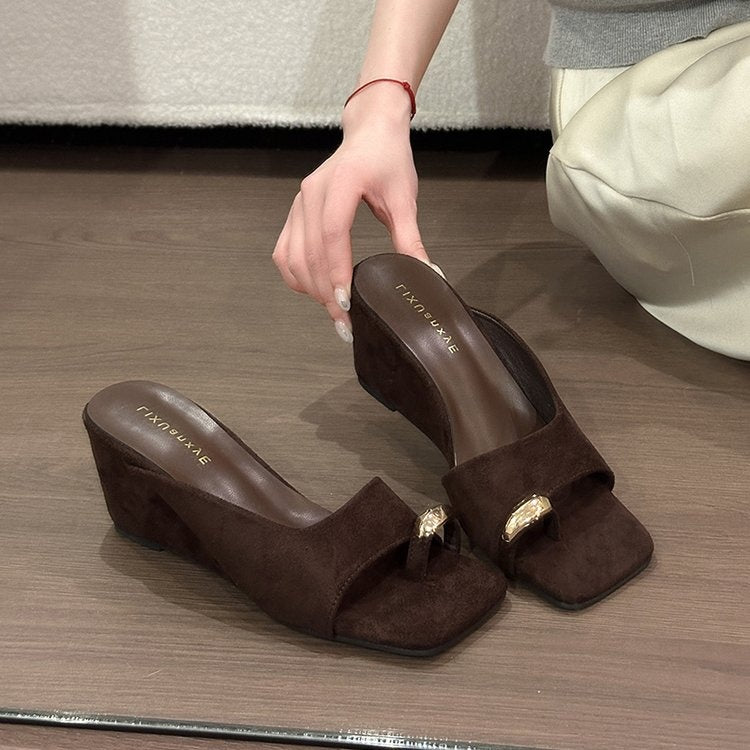 Astraea | Women’s Orthopedic Platform Slide Sandals with Bow Detail