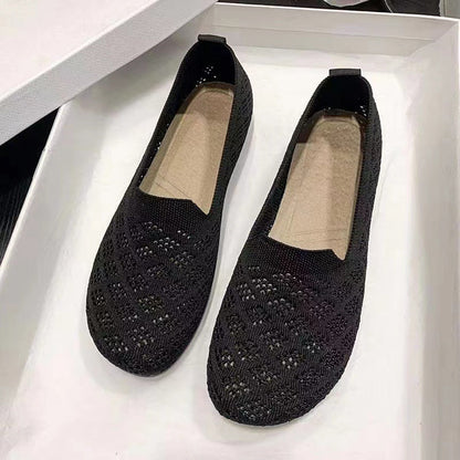 Orthopedic Breathable Slip-On Flats – Lightweight Perforated Comfort Walking Shoes