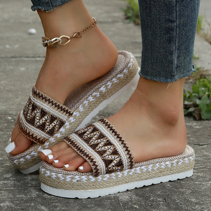 Wyneth | Women’s Orthopedic Bohemian Woven Platform Slide Sandals