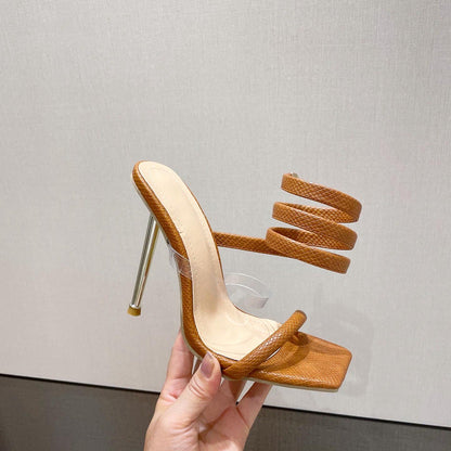 Zanira | Women’s Orthopedic Spiral Strap Stiletto Heel Sandals