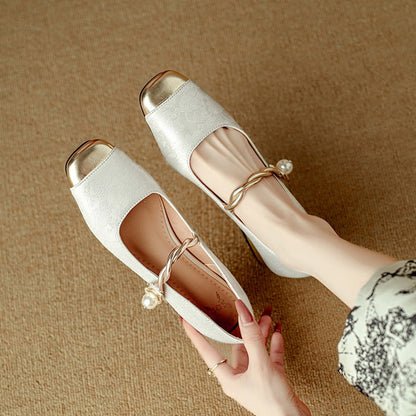 OrthoCare | Square Toe Mary Jane Low Heel Flats