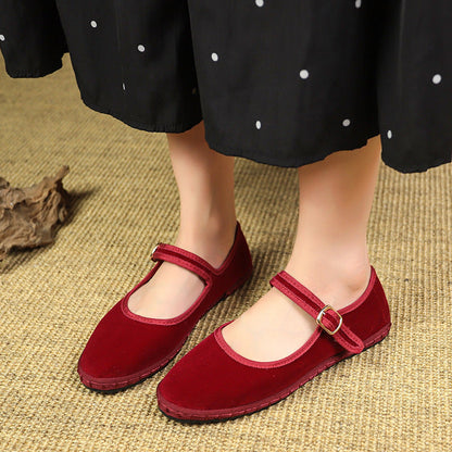 Mazelle | Women’s Orthopedic Velvet Mary Jane Flats