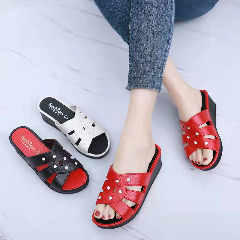 Serenella | Women’s Orthopedic Studded Cross Strap Comfort Slide Sandals