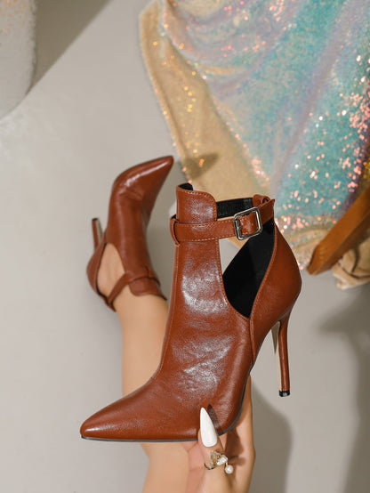 OrthoCare Cut-Out Stiletto Sandals With Unique Buckle Design