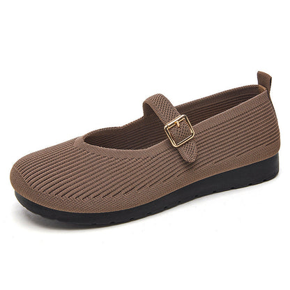OrthoCare Women’s Knit Mary Jane Flats – Breathable Lightweight Comfort Shoes
