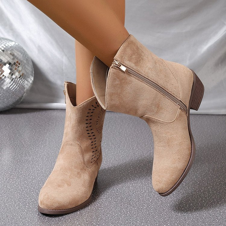 OrthoCare Wedge Boots - Hollow-out & Side Zipper