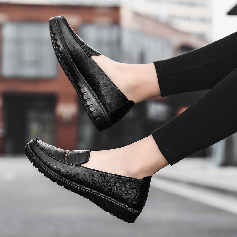 Orthopedic Leather Loafers – Soft Comfort Slip-On Walking Shoes