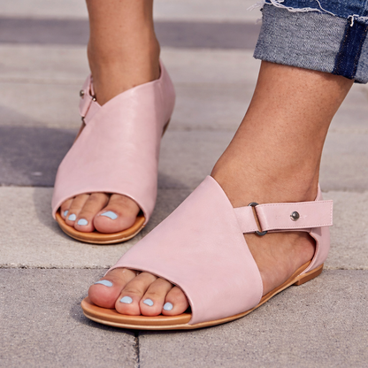 Reese | Women’s Orthopedic Open-Toe Leather Sandals with Adjustable Strap