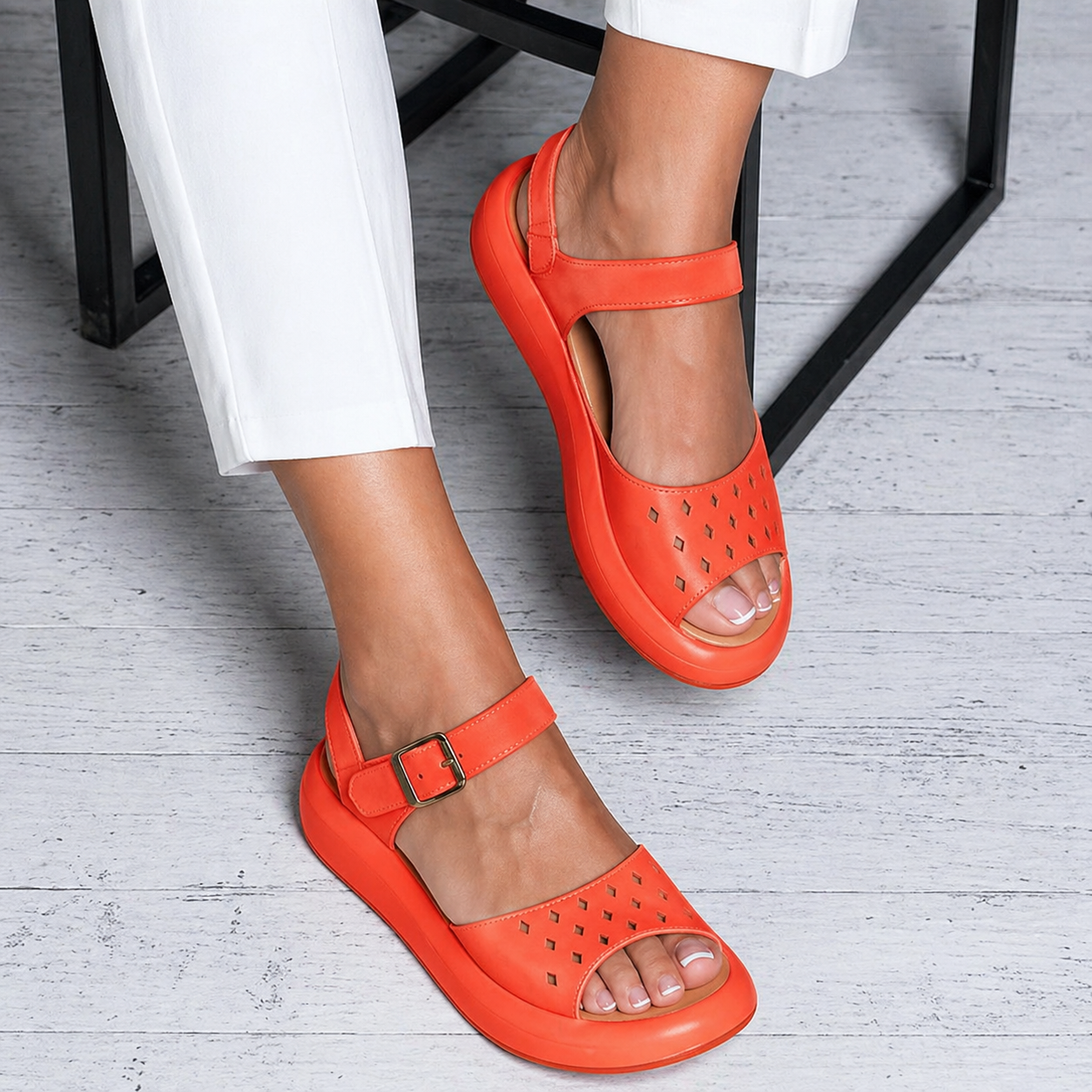 Josie | Women’s Orthopedic Mary Jane Comfort Flats with Adjustable Strap