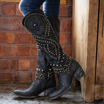 Bethany | Orthopedic Western Cowboy Boots – Embroidered High Shaft Comfort