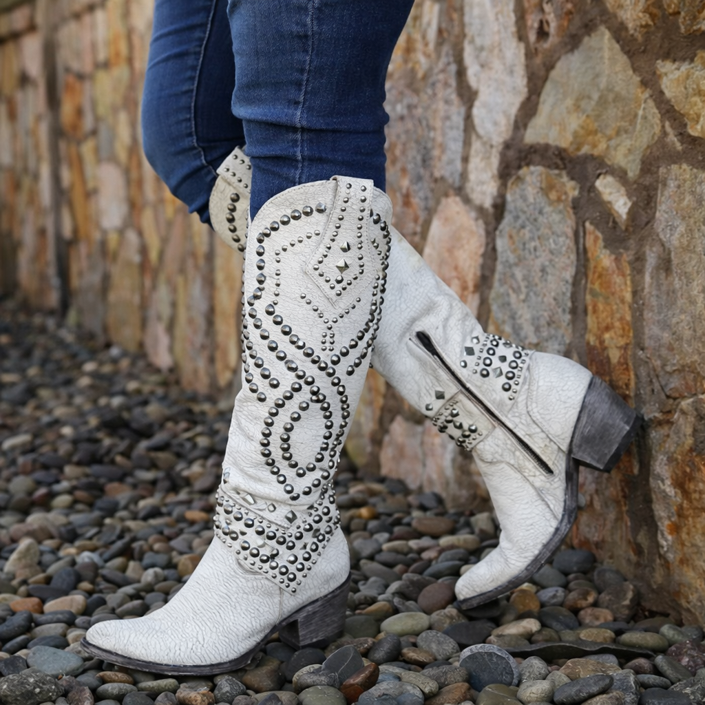 Bethany | Orthopedic Western Cowboy Boots – Embroidered High Shaft Comfort