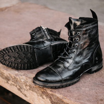 Gala | Men’s Orthopedic Vintage Leather Combat Boots