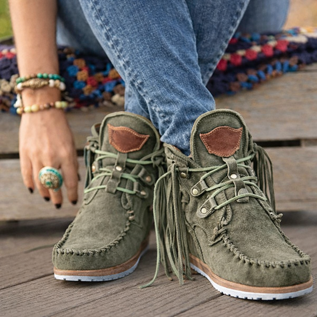 Delaney | Women’s Orthopedic Suede Moccasin Ankle Boots