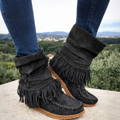 Harmony | Orthopedic Fringe Suede Ankle Boots