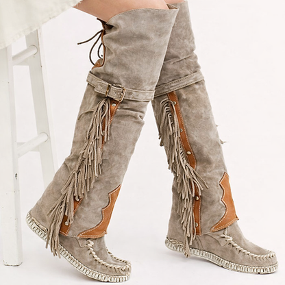 Gia | Women’s Fringe Over-the-Knee Western Boots with Orthopedic Support