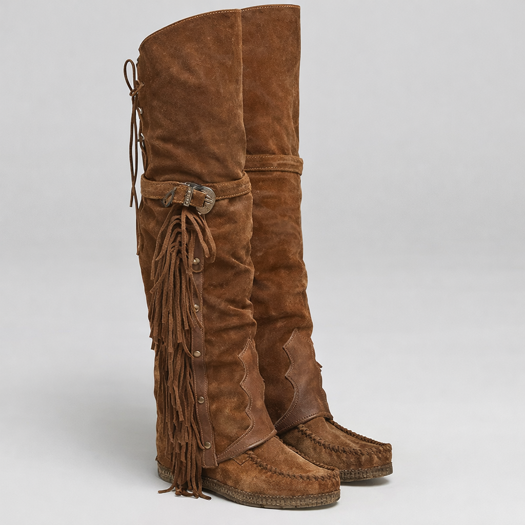 Gia | Women’s Fringe Over-the-Knee Western Boots with Orthopedic Support