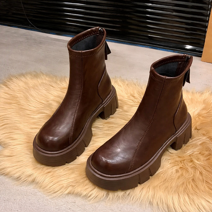 Bianca | Orthopedic Chunky Platform Ankle Boots with Zipper