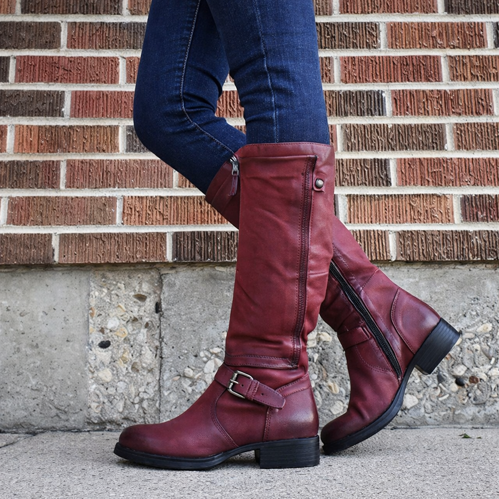 OrthoCare High Leg Boot - Round Toe Low Heel