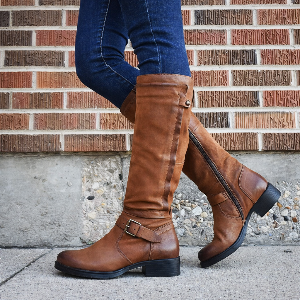OrthoCare High Leg Boot - Round Toe Low Heel
