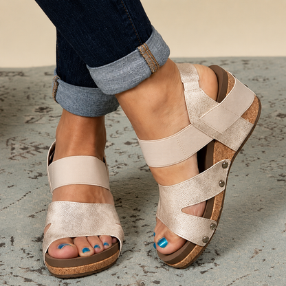 Cadence | Women’s Orthopedic Crisscross Wedge Comfort Sandals