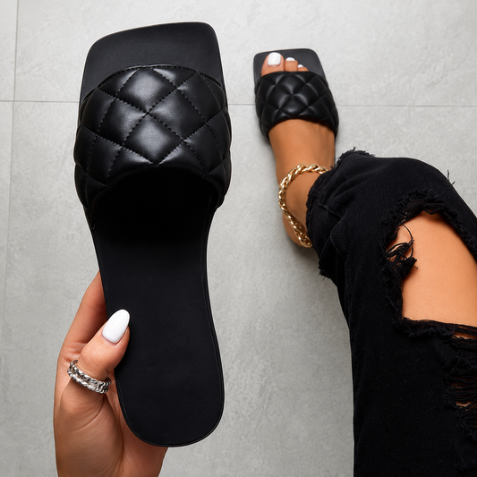 Dafne | Women’s Orthopedic Quilted Comfort Slide Sandals