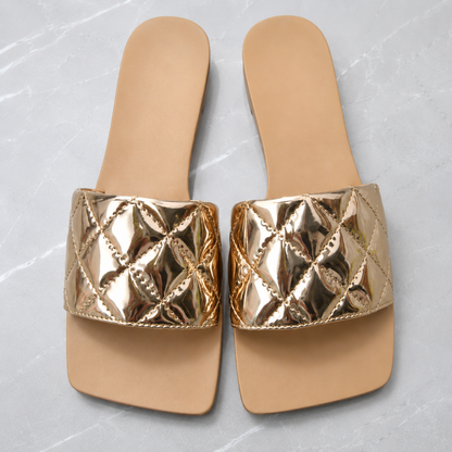Dafne | Women’s Orthopedic Quilted Comfort Slide Sandals