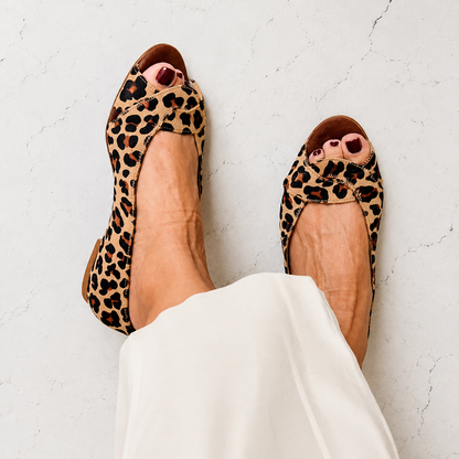 Philomena | Women’s Orthopedic Twist Strap Peep Toe Flats