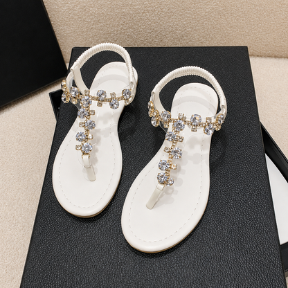 Wendolyn | Women’s Orthopedic Rhinestone Floral Flat Sandals