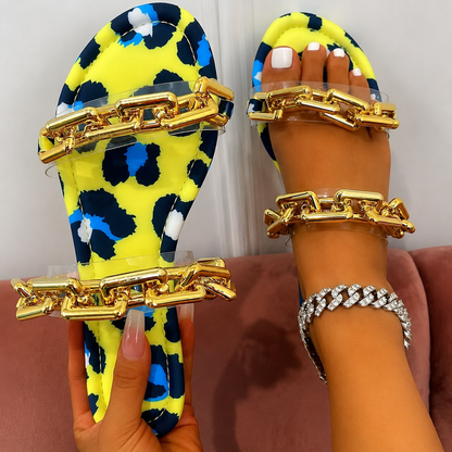 Zivah | Women’s Orthopedic Chain Accent Slide Sandals