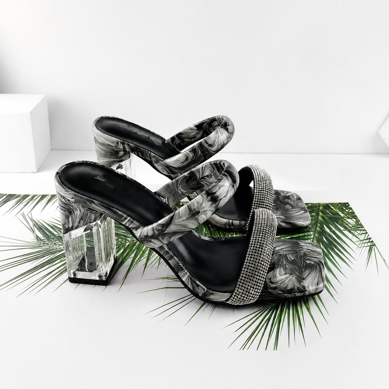 Aubrielle | Women’s Orthopedic Printed Block Heel Mule Sandals