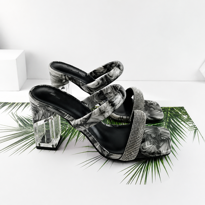 Aubrielle | Women’s Orthopedic Printed Block Heel Mule Sandals