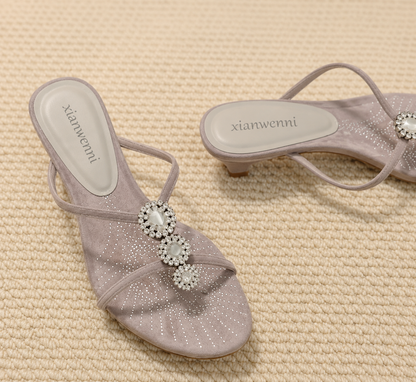 Avielle | Women’s Orthopedic Rhinestone Mesh Slip-On Sandals