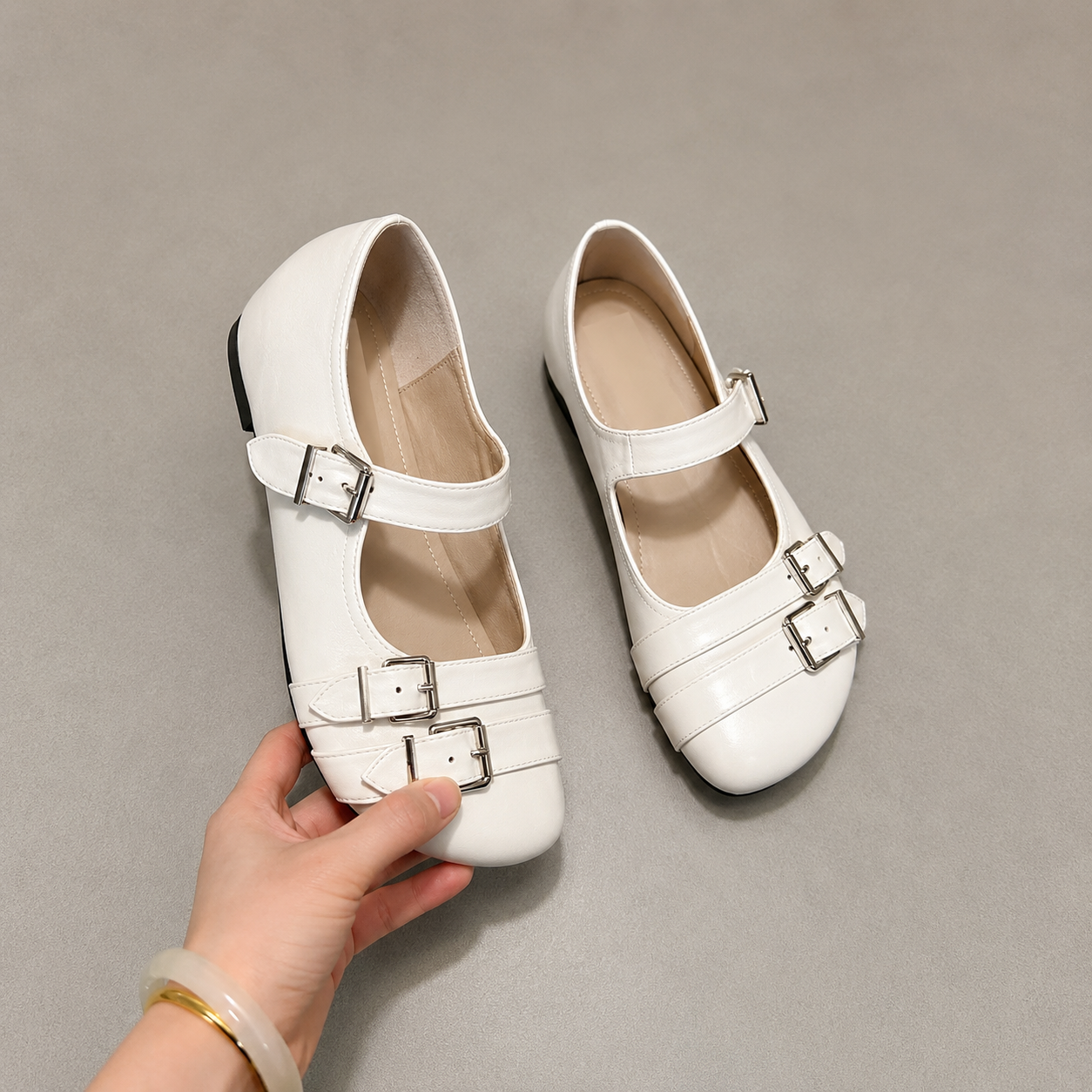 Drusilla | Women’s Orthopedic Patent Double Buckle Mary Jane Flats