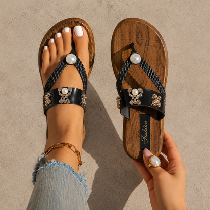 Dorienne | Women’s Orthopedic Boho Toe Ring Wedge Sandals