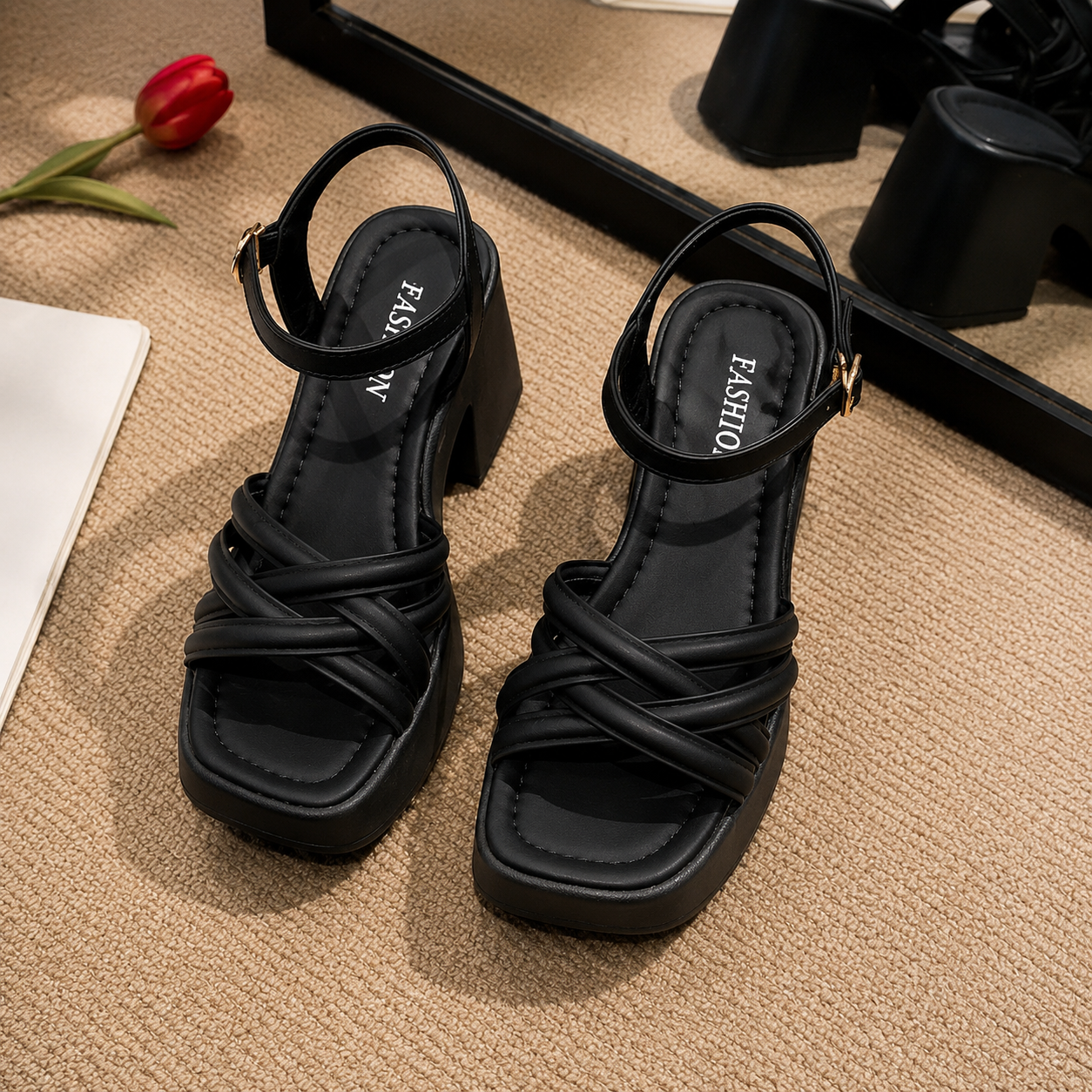 Emelisse | Women’s Orthopedic Strappy Platform Block Heel Sandals