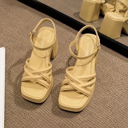 Emelisse | Women’s Orthopedic Strappy Platform Block Heel Sandals