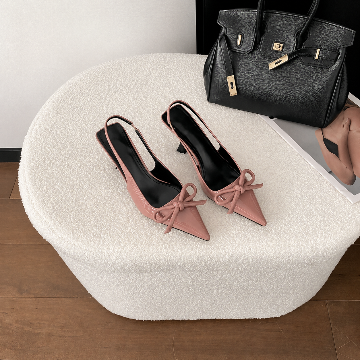Galadriel | Women’s Orthopedic Bow Pointed Toe Slingback Heels