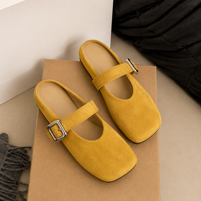 Juletta | Women’s Orthopedic Buckle Strap Mule Flats