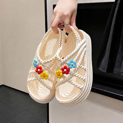 Kaiarose | Women’s Orthopedic Floral Woven Flat Sandals