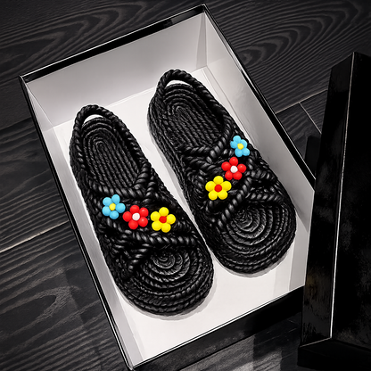 Kaiarose | Women’s Orthopedic Floral Woven Flat Sandals