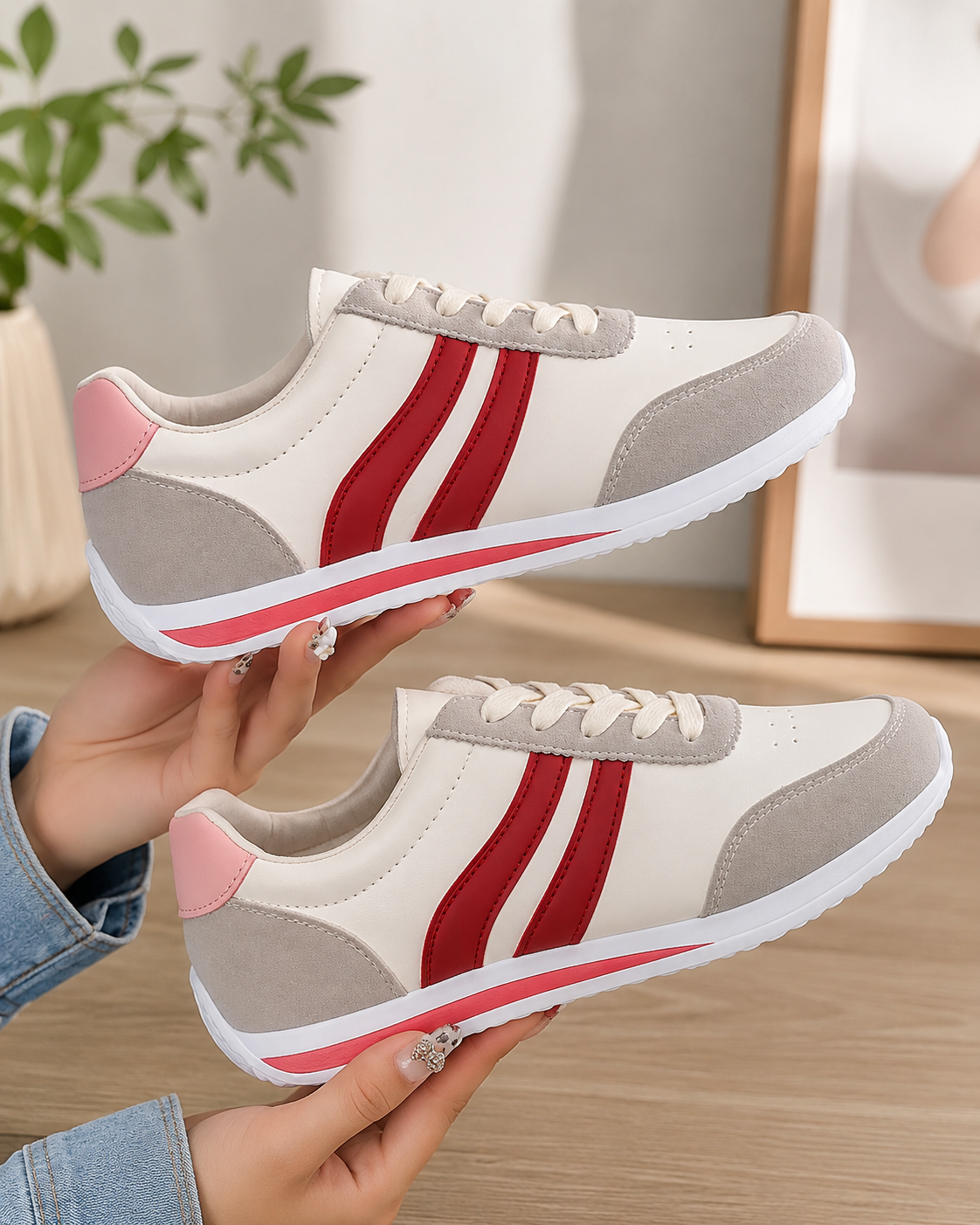 Kamora | Women’s Orthopedic Retro Stripe Walking Sneakers