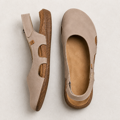 Bambi | Orthopedic Slingback Leather Flats – Casual Everyday Comfort