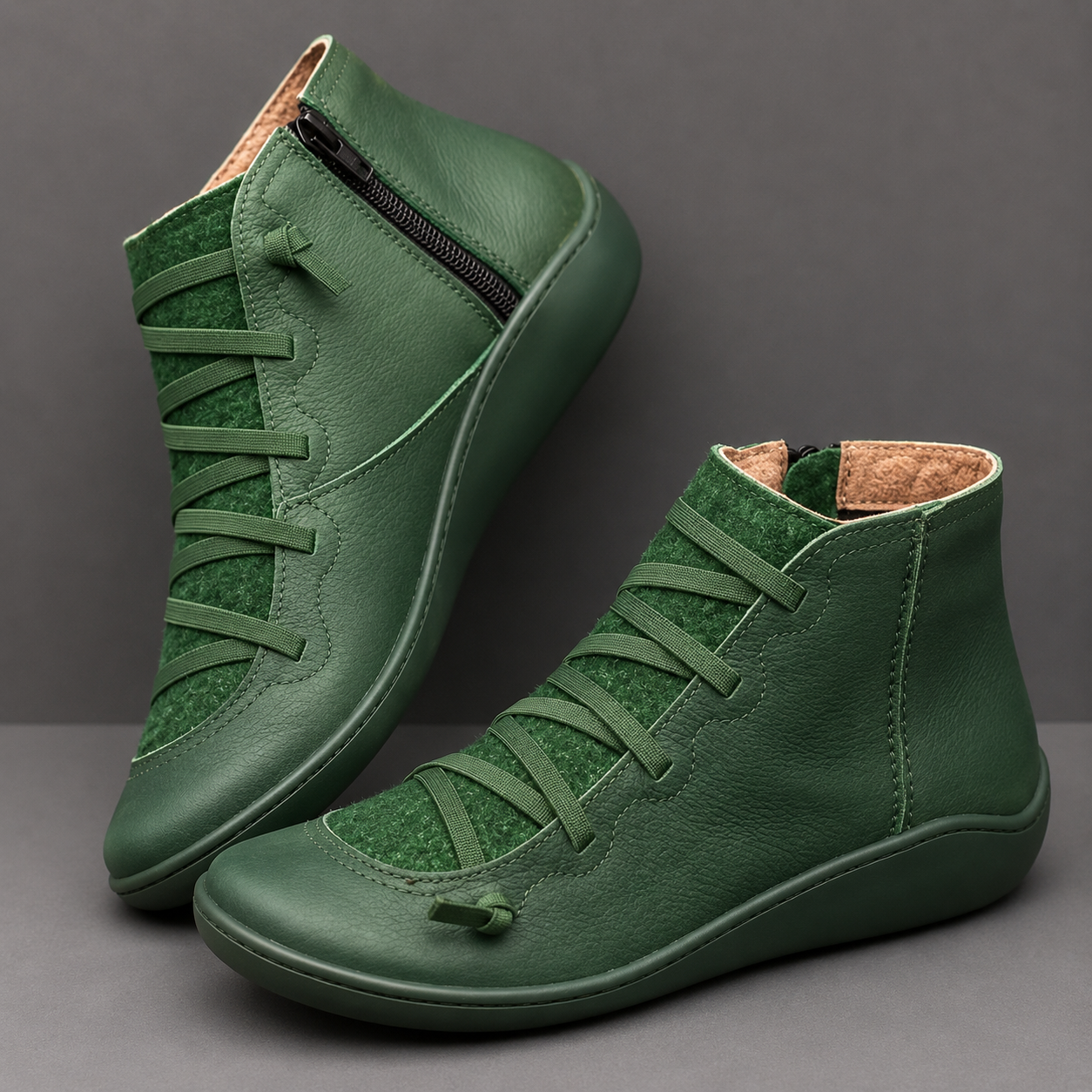 Cassandra | Orthopedic Leather Ankle Boots – Casual Lace-Up Comfort