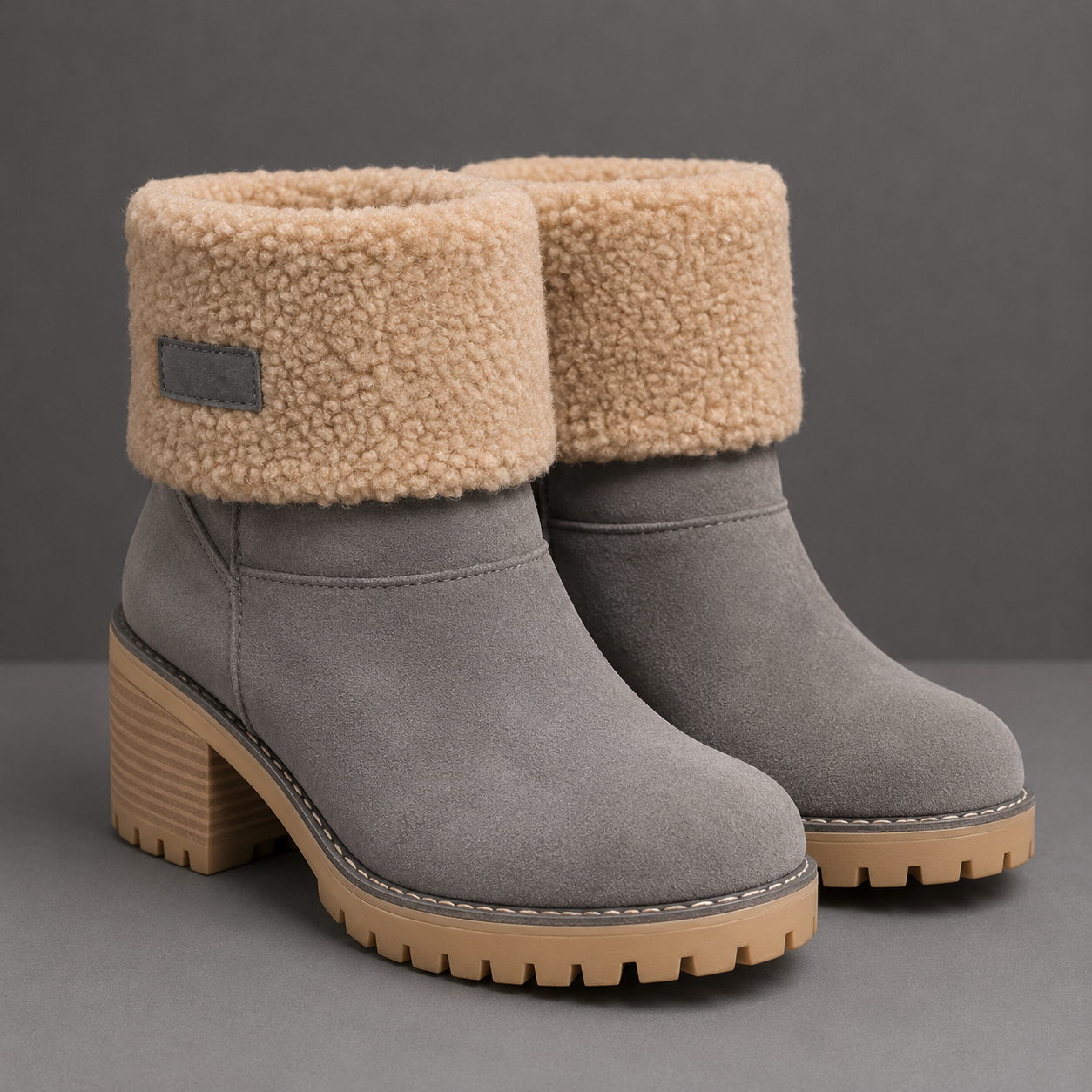 Bea | Mid-Tube Thick Heel Suede Snow Boots - Orthopedic Warm Comfort Style