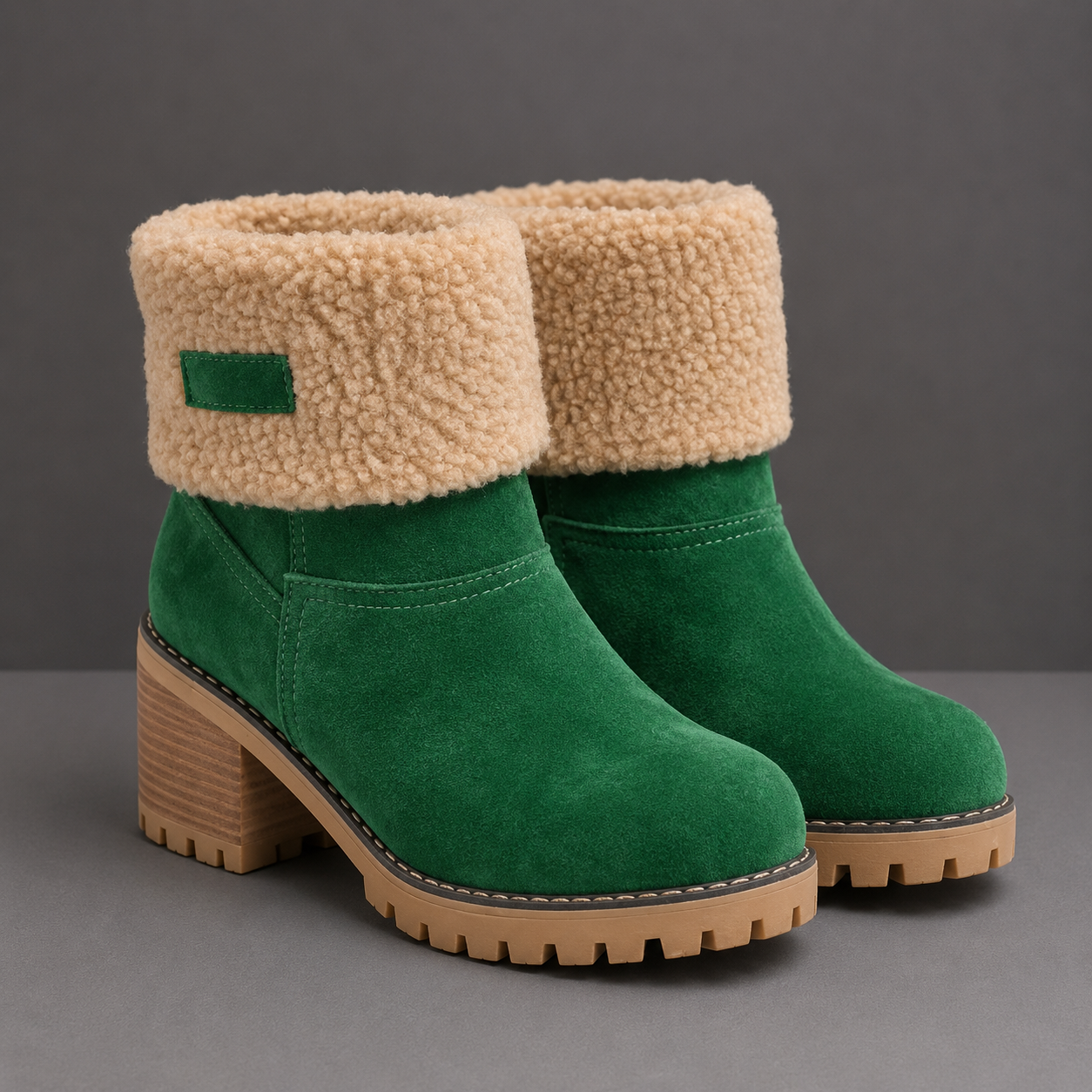 Bea | Mid-Tube Thick Heel Suede Snow Boots - Orthopedic Warm Comfort Style