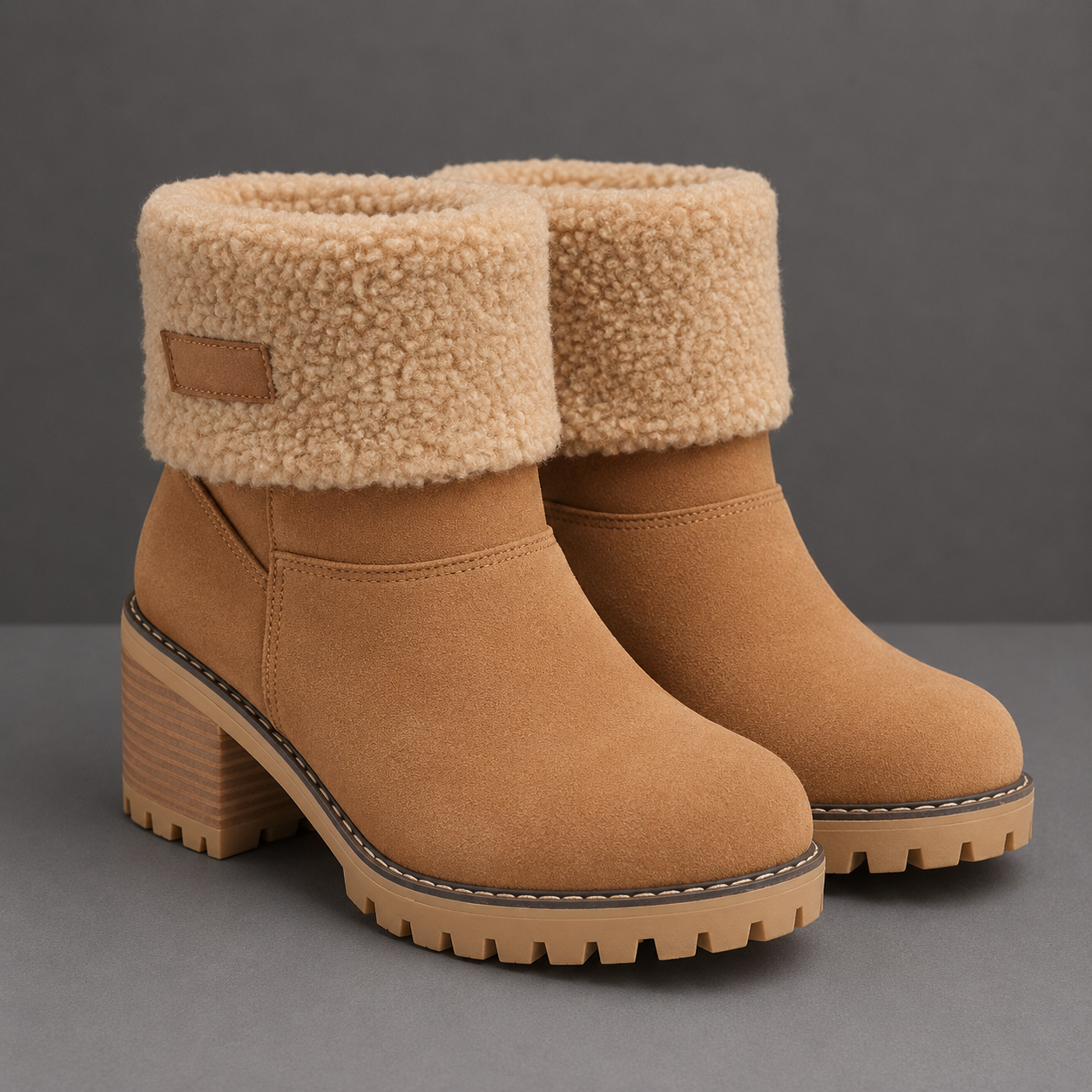 Bea | Mid-Tube Thick Heel Suede Snow Boots - Orthopedic Warm Comfort Style